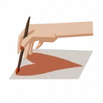 Hand malt ein Herz