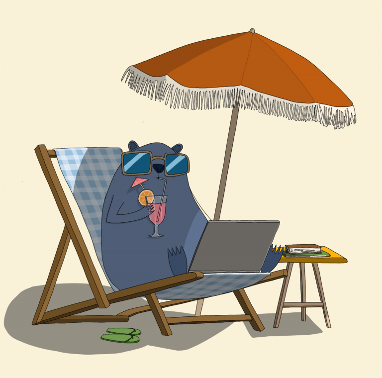 Pixelbiber am Strand
