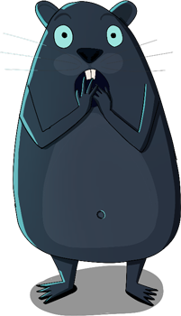 Pixelbiber hat Angst