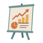 Flipchart mit Wachstumsgrafik