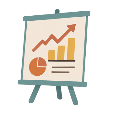 Flipchart mit Wachstumsgrafik